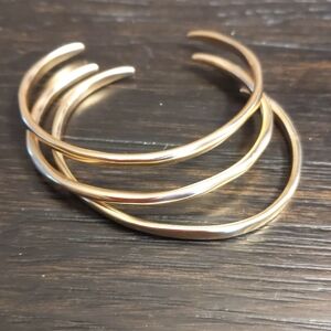 Stella & Dot Gold Cuff Bracelet Lot of 3